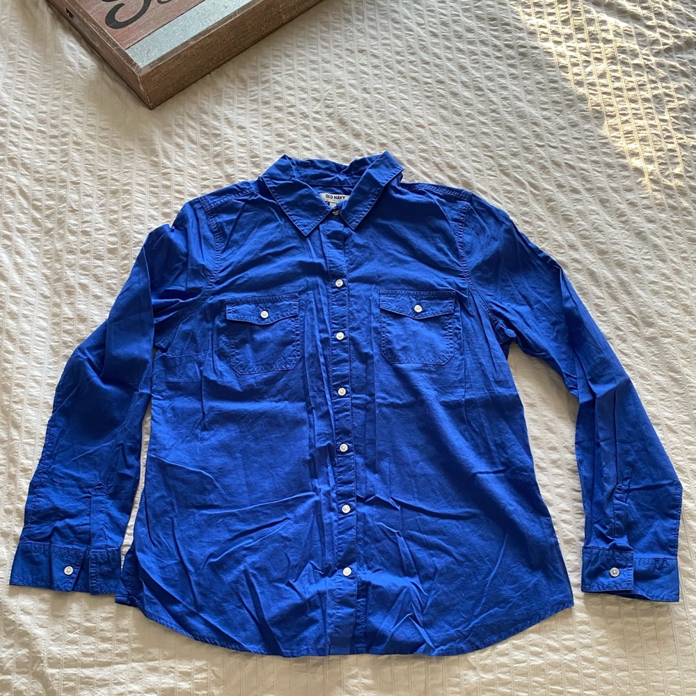 Cobalt Blue Old Navy Button-up
